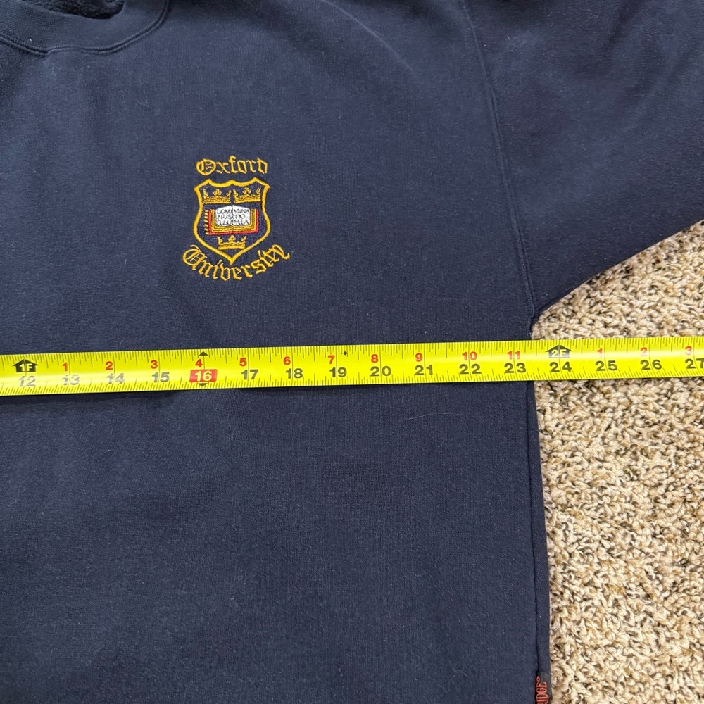 Vintage Oxford University Crewneck Sweatshirt Navy Embroidered Campus Store Sz M - Picture 6 of 7